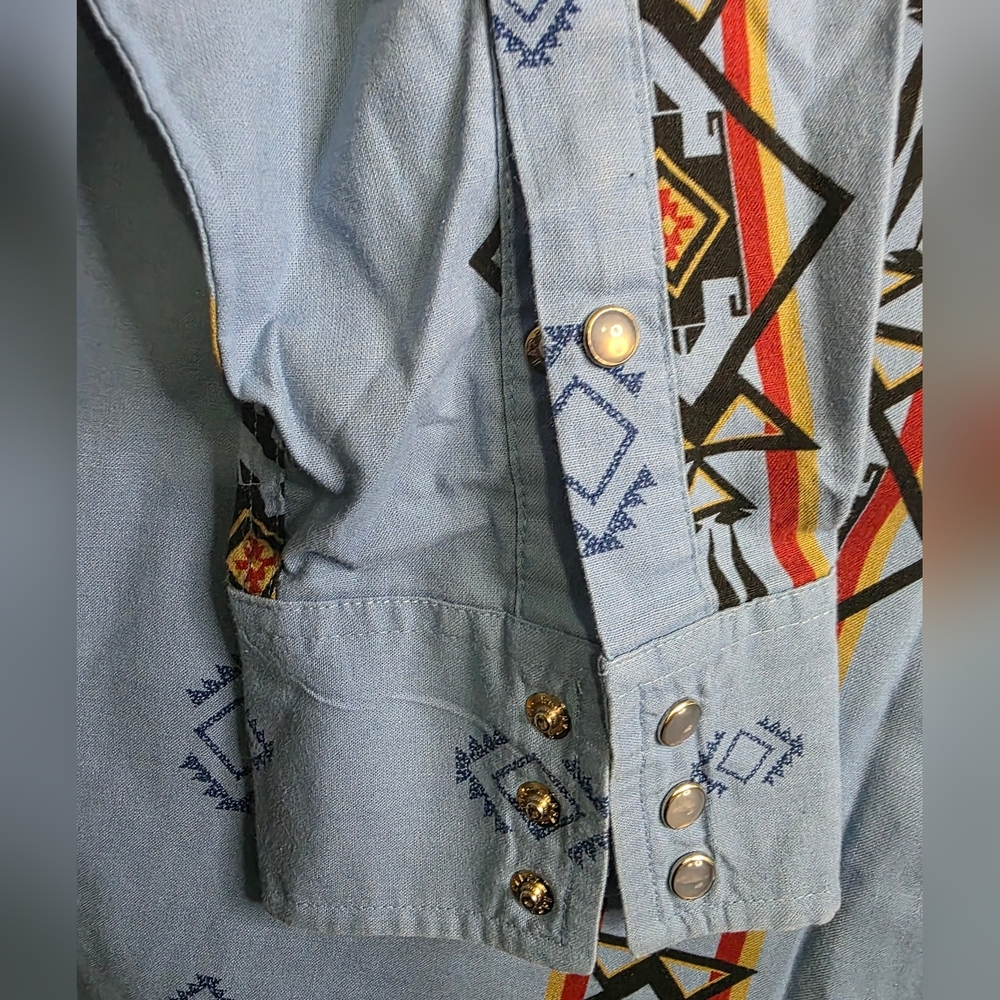 Vintage Panhandle Slim Western Cowboy Rodeo Parade Shirt Jewel Pearl Snaps SZ L - Picture 4 of 7